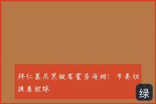 拜仁慕尼黑做客霍芬海姆：节奏切换看控球